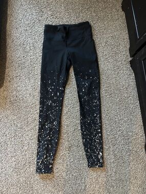 lululemon athletica Black High-Rise Leggings with Metallic Splatter